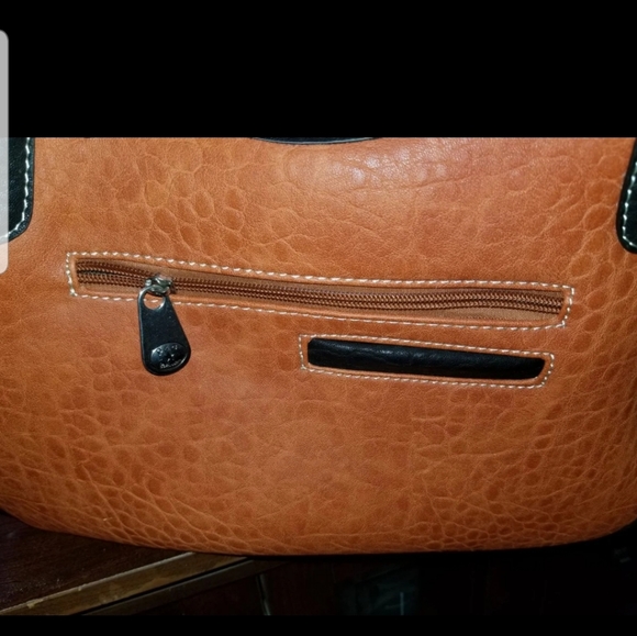 Rhinestone Shoulder Burnt Orange/Black Handbag - Picture 2 of 3